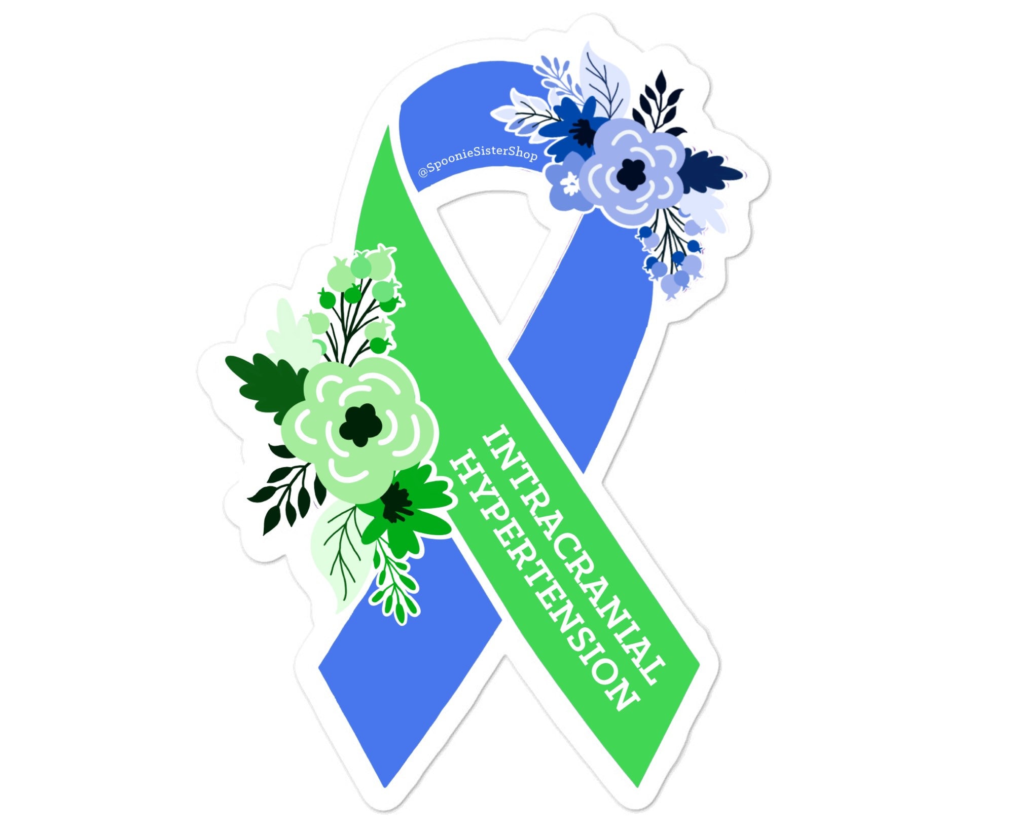 Intracranial Hypertension Sticker, IIH Awareness Stickers, Floral