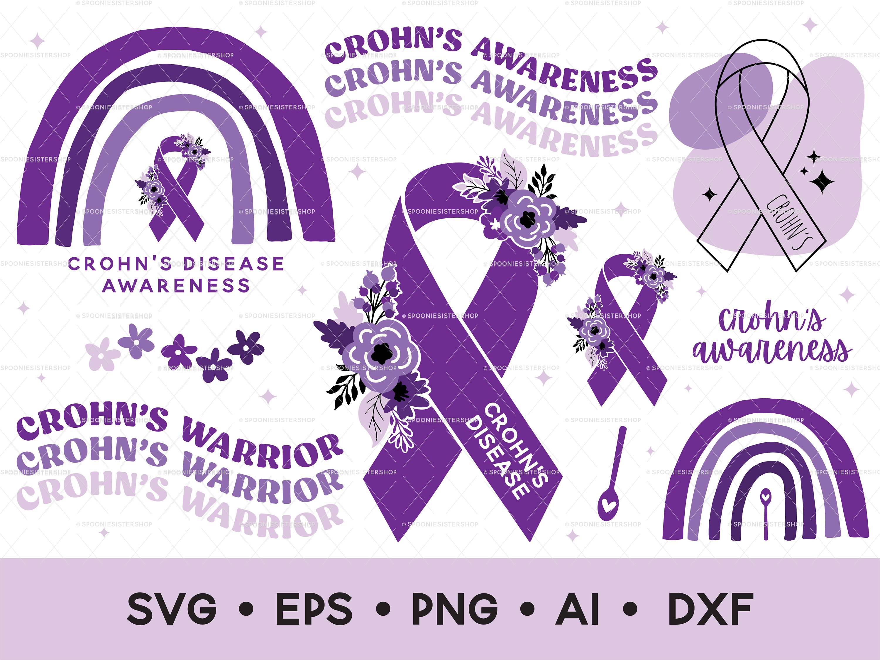 Crohn s Disease SVG Bundle Crohn s Awareness Clipart Bundle Clip