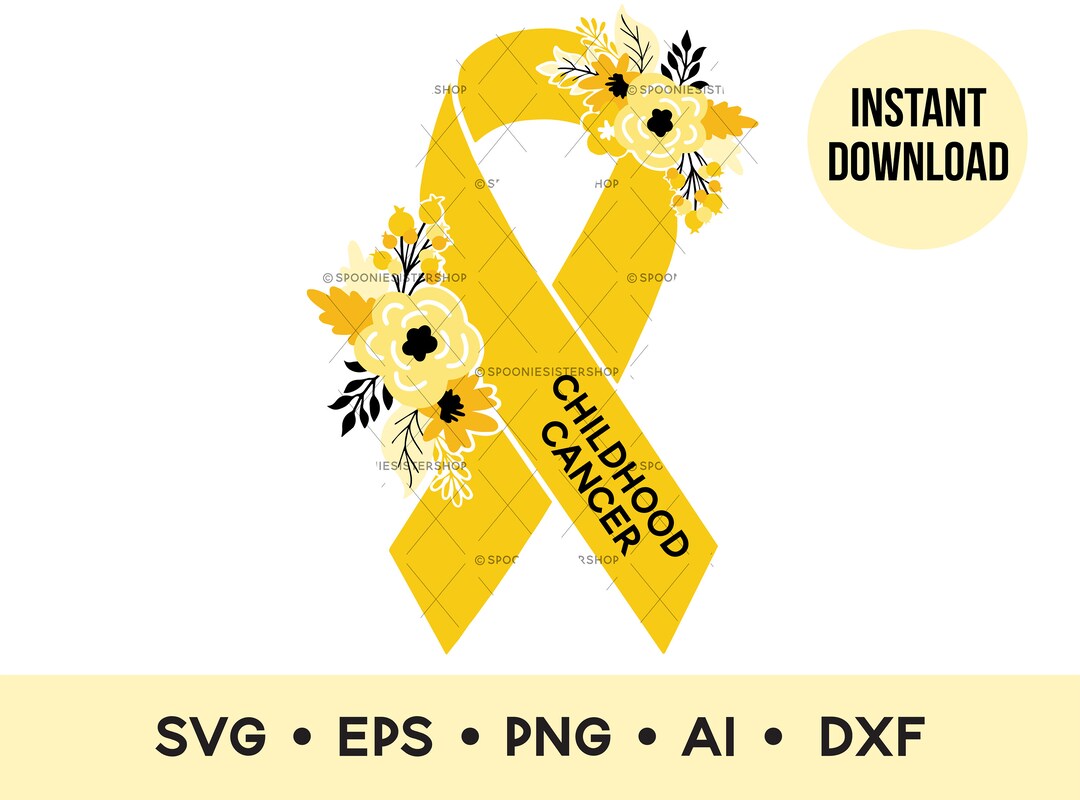 Childhood Cancer Awareness Ribbon SVG Childhood Cancer PNG - Etsy