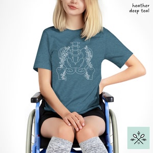 Pelvis Shirt, Floral Pelvis Anatomy Shirt, Hips TShirt, Ehlers Danlos Syndrome, Pelvic Floor Dysfunction, Endometriosis, Orthopedics