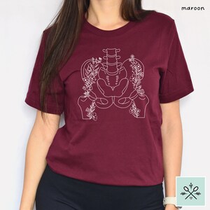 Pelvis Shirt, Floral Pelvis Anatomy Shirt, Hips TShirt, Ehlers Danlos Syndrome, Pelvic Floor Dysfunction, Endometriosis, Orthopedics