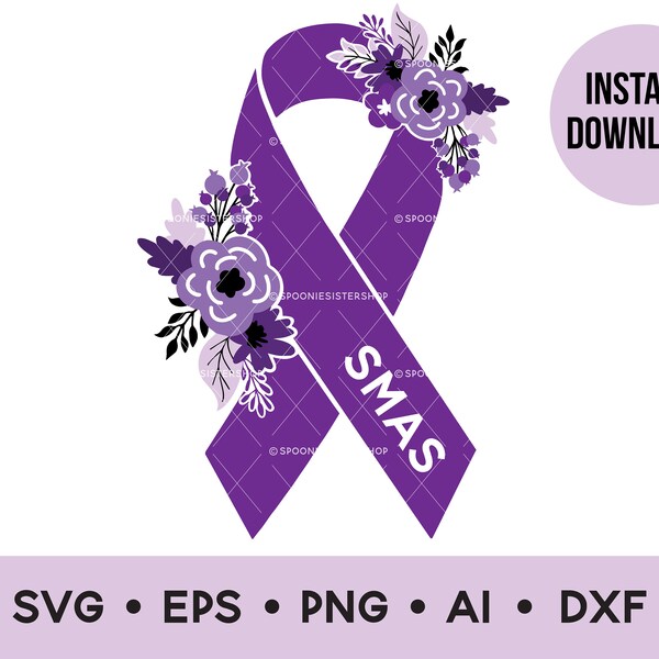 SMAS Awareness Ribbon Svg, Superior Mesenteric Artery Syndrome, SMAS Ribbon Clip Art, SMAS Clipart, Commercial Use, Vector, Digital Download