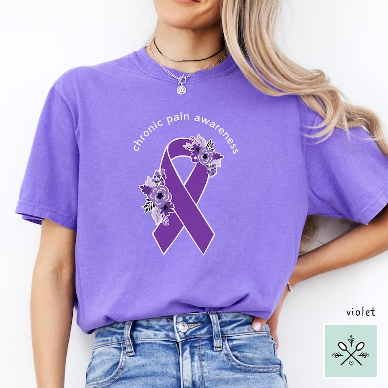 Chronic Pain Awareness Shirt, Chronic Pain Shirt, Chronic Pain Warrior TShirt, Floral Orange Awareness Ribbon T-Shirt, Comfort Colors Shirt