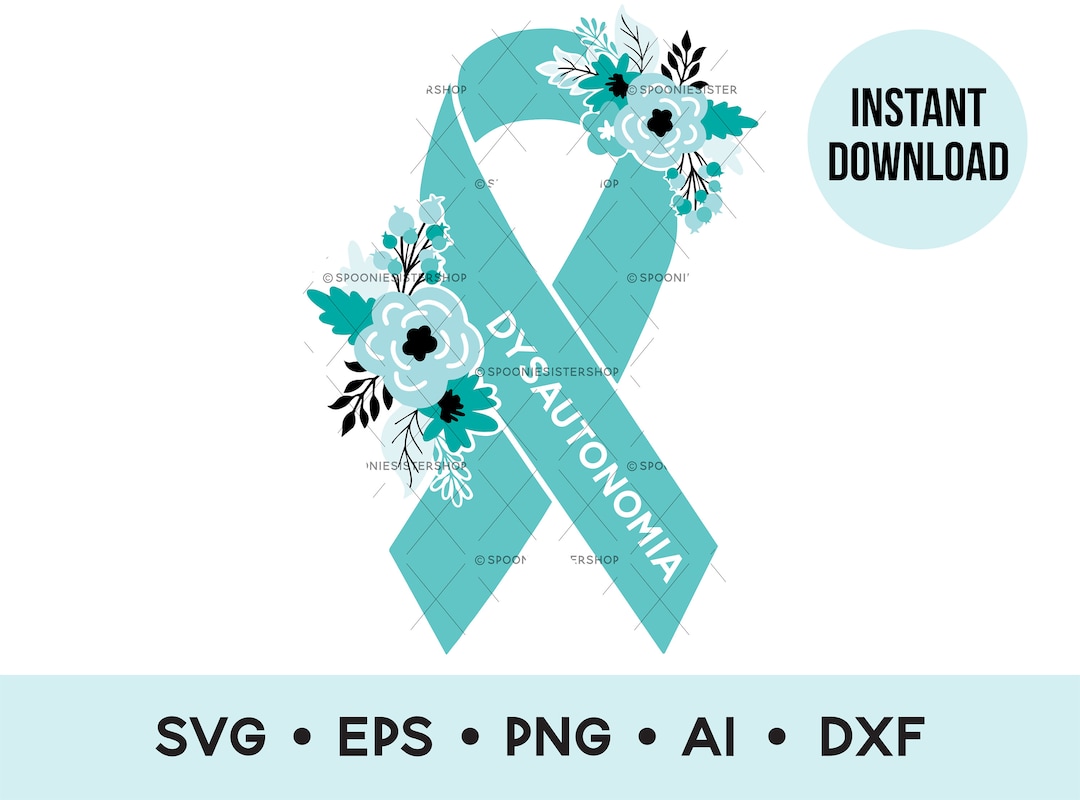Dysautonomia Awareness Ribbon SVG, Dysautonomia Ribbon PNG