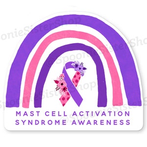 Rainbow MCAS Sticker, Mast Cell Activation Syndrome Awareness, MCAS Decal, MCAS Support Stickers, Mast Cell Disease, Mast Cell Disorder