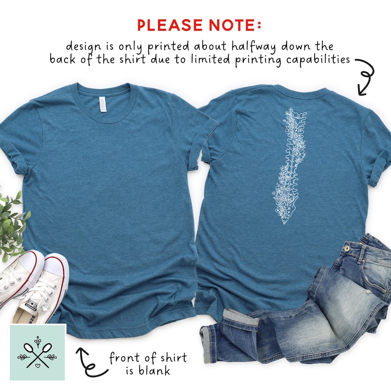 Floral Spine Shirt, Spine Anatomy Shirt, Spine TShirt, Flower Spine T-Shirt, Spine Surgery Shirt, Arthritis Shirt, Ankylosing Spondylitis