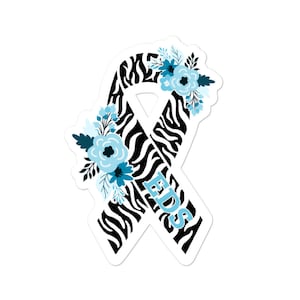 EDS Awareness Stickers, Ehlers Danlos Syndrome, Chronic Illness Stickers, Kiss Cut Sticker, Zebra Awareness Ribbon, Ehlers-Danlos Stickers