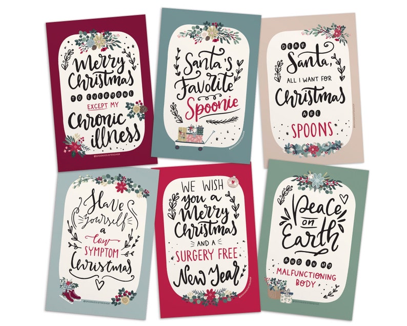 Spoonie Christmas Postcards Chronic Illness Christmas image 0