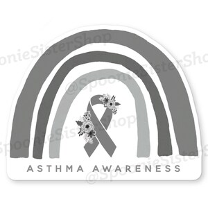 Rainbow Asthma Sticker, Asthma Awareness Decal, Asthma Support Stickers ...