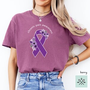 Chronic Pain Awareness Shirt, Chronic Pain Shirt, Chronic Pain Warrior TShirt, Floral Orange Awareness Ribbon T-Shirt, Comfort Colors Shirt
