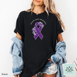 Chronic Pain Awareness Shirt, Chronic Pain Shirt, Chronic Pain Warrior TShirt, Floral Orange Awareness Ribbon T-Shirt, Comfort Colors Shirt