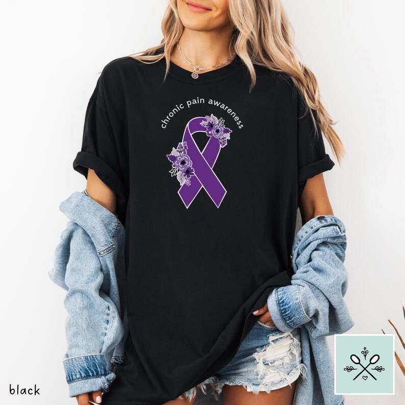 Chronic Pain Awareness Shirt, Chronic Pain Shirt, Chronic Pain Warrior TShirt, Floral Orange Awareness Ribbon T-Shirt, Comfort Colors Shirt