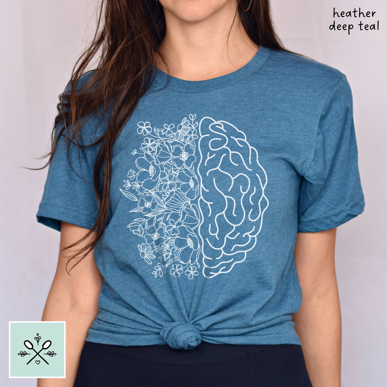 Brain Shirt, Floral Brain Anatomy Shirt, Brain Tshirt, Mental Health ...