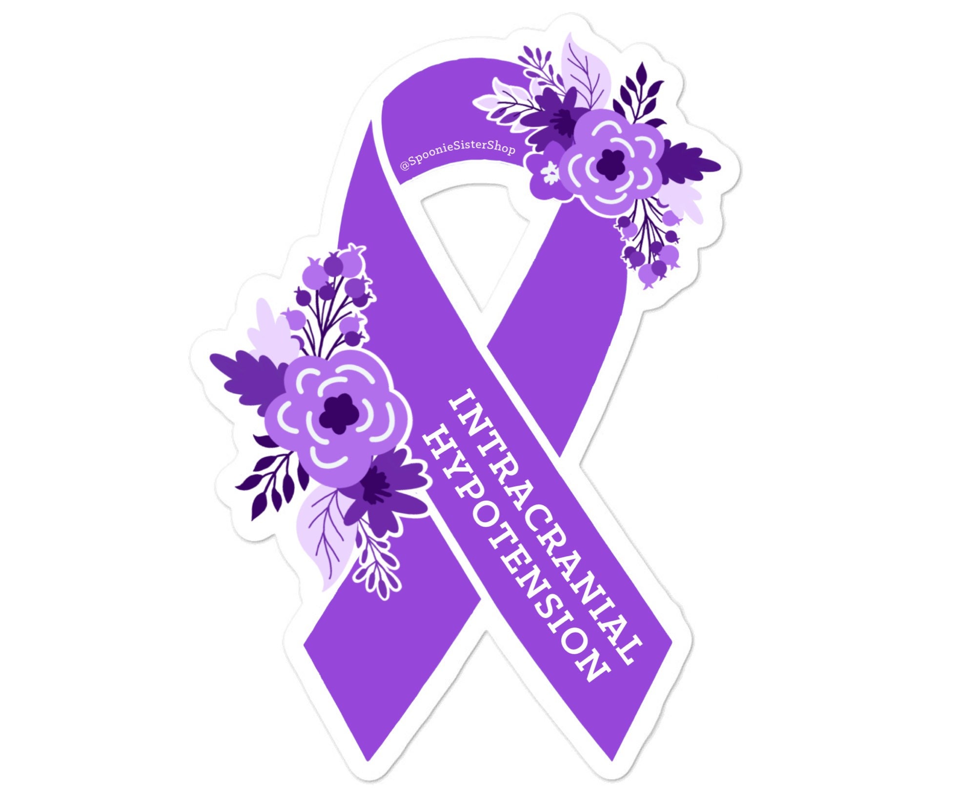 Intracranial Hypotension Sticker, SIH Awareness Stickers, Floral