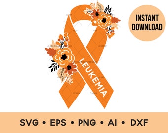 Leukemia Awareness Ribbon SVG, Leukemia Ribbon PNG, Leukemia Clip Art, Leukemia Ribbon Graphic, Commercial Use, Vector Art, Digital Download