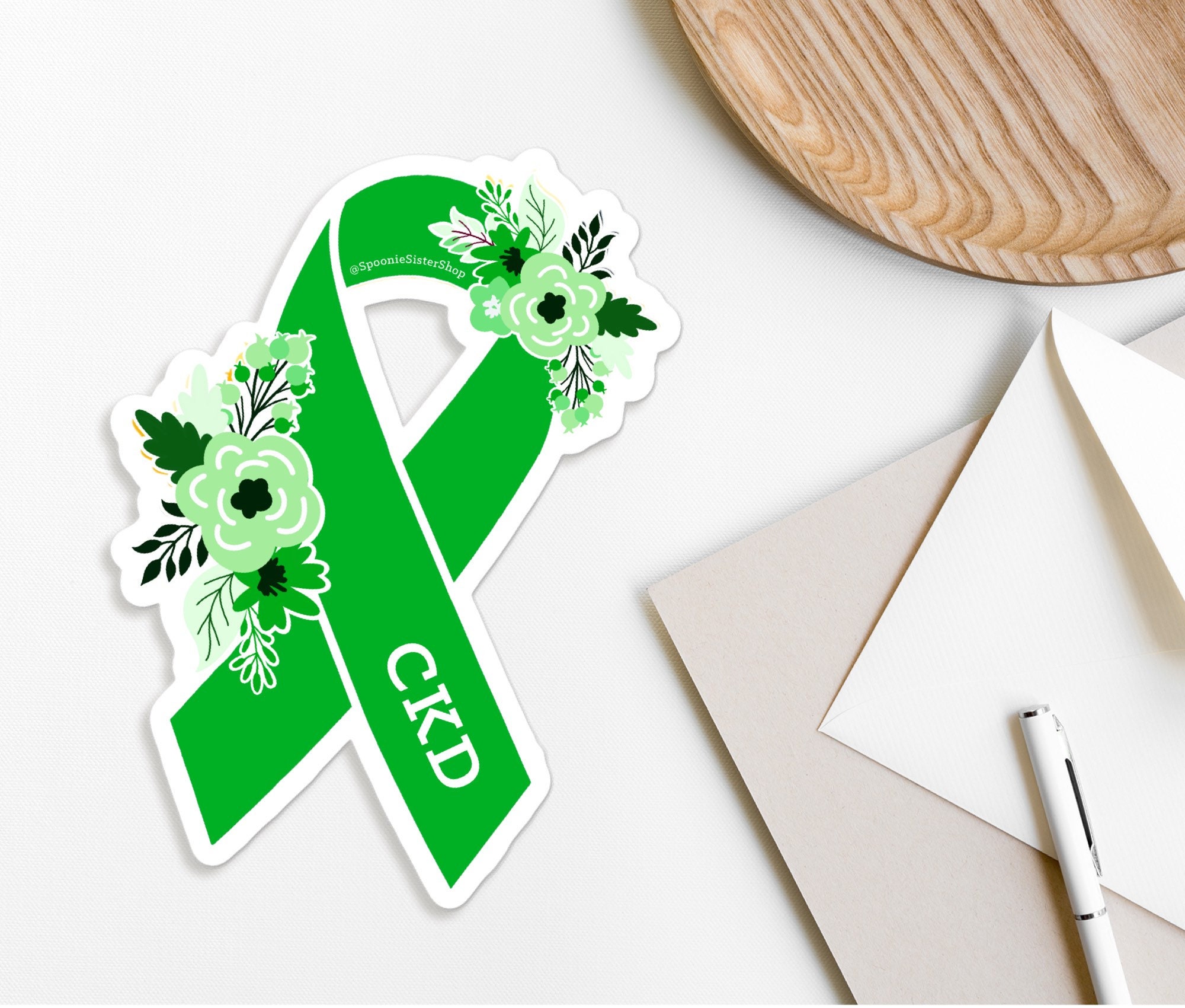 Chronic Kidney Disease Sticker CKD Stickers Floral Green ...
