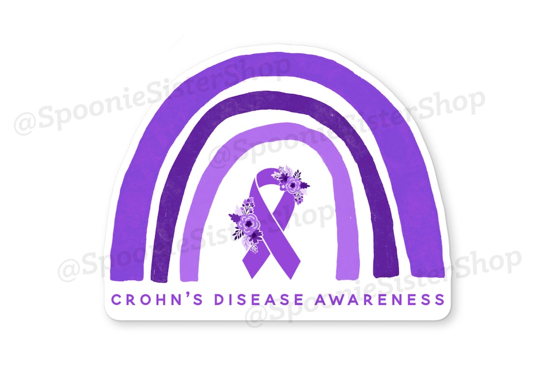 Rainbow Crohn's Disease Sticker, Crohn's Awareness Decal, Crohns ...