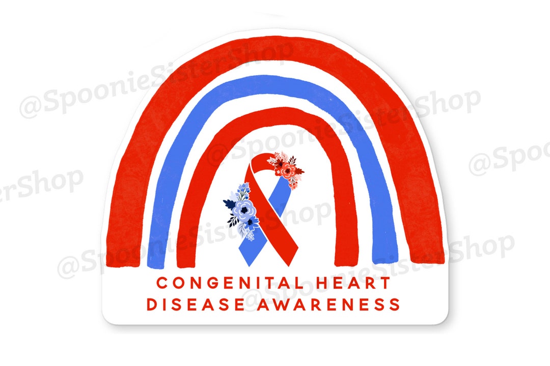 Rainbow CHD Sticker, Congenital Heart Disease Stickers, CHD Awareness ...