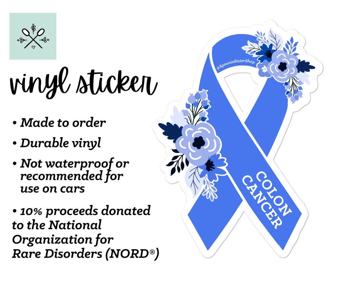 Colon Cancer Sticker, Colon Cancer Awareness Stickers, Blue Awareness ...