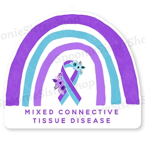 Rainbow MCTD Sticker, Mixed Connective Tissue Disease Stickers, MCTD Decal, MCTD Support, Autoimmune Disorder, Awareness Ribbon Sticker