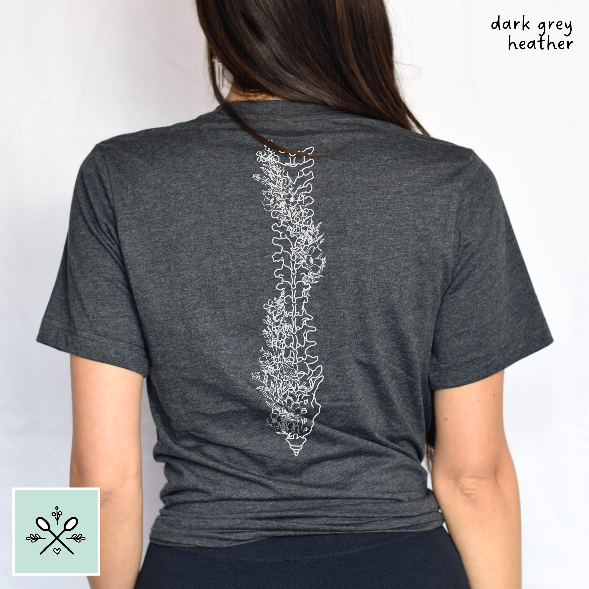 Floral Spine Shirt, Spine Anatomy Shirt, Spine Tshirt