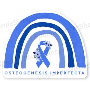 Rainbow Osteogenesis Imperfecta Sticker, OI Awareness Decal, Osteogenesis Imperfecta Stickers, OI Sticker, Chronic Illness Awareness Sticker