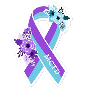 Mixed Connective Tissue Disease Sticker, MCTD Awareness Stickers, Floral Awareness Ribbon, Autoimmune Disease, MCTD Decal, Chronic Illness