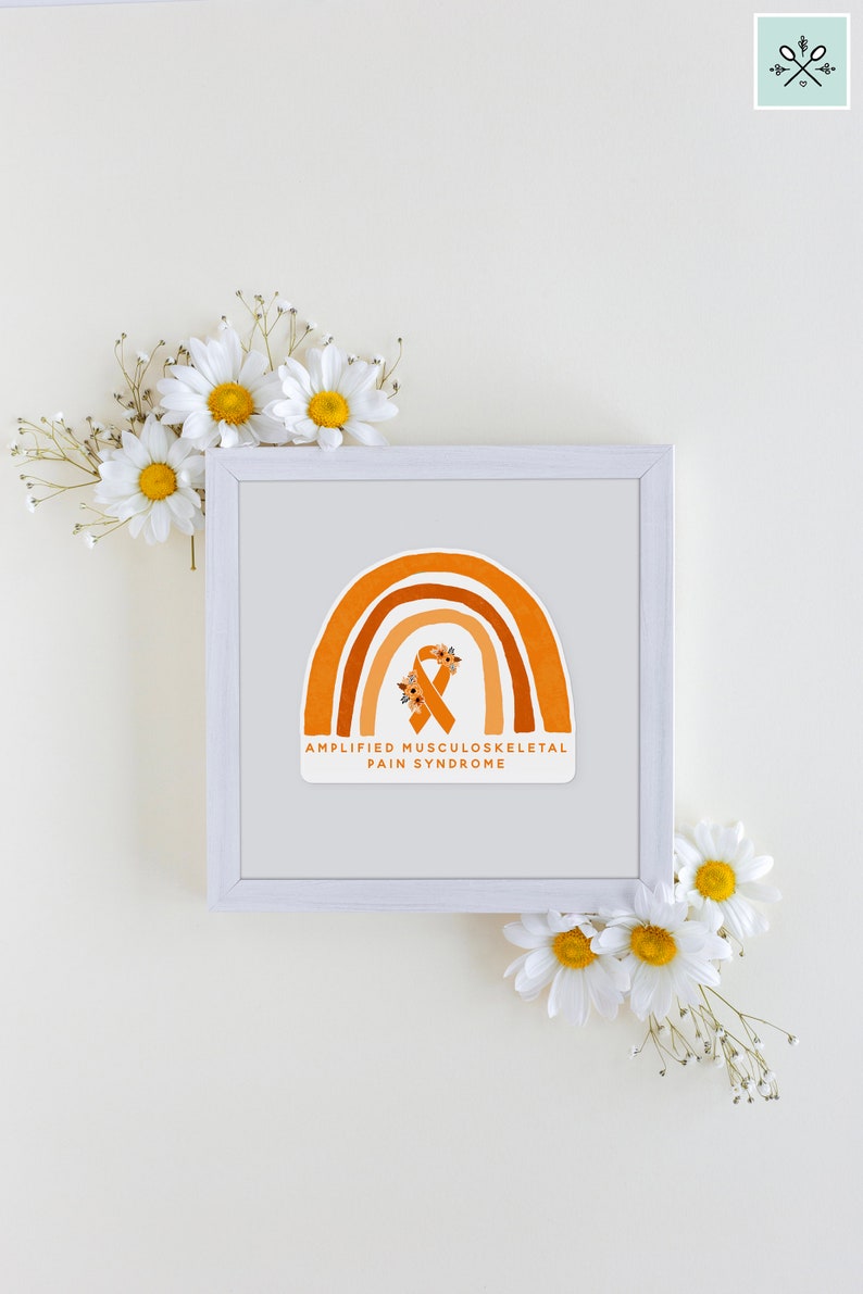 Rainbow AMPS Sticker, Amplified Musculoskeletal Pain Syndrome, AMPS Awareness Stickers, AMPS Decal, Orange Awareness Ribbon, Chronic Pain image 5