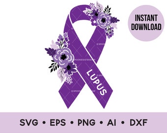 Lupus Awareness Ribbon SVG, Lupus Clip Art, Lupus PNG, Lupus SVG, Lupus Clipart, Lupus Graphic, Commercial Use, Vector Art, Digital Download