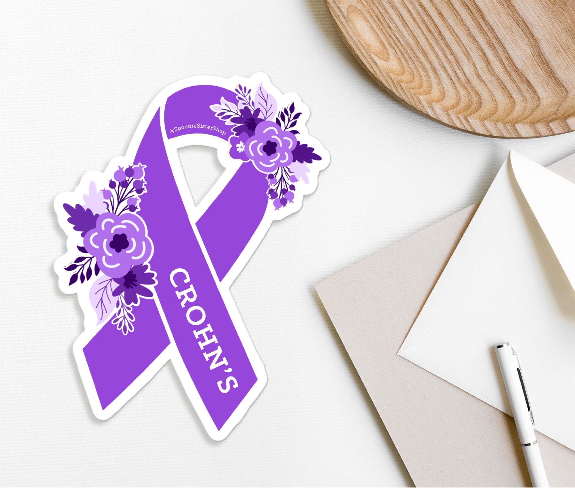Crohns Disease Sticker Crohns Awareness Stickers Floral | Etsy