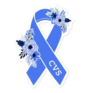 Cyclic Vomiting Syndrome Sticker, CVS Awareness Stickers, Cyclical Vomiting Syndrome, Blue Awareness Ribbon, Rare Chronic Illness Sticker