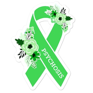 Psychosis Awareness Sticker, Psychotic Disorders Sticker, Floral Lime ...