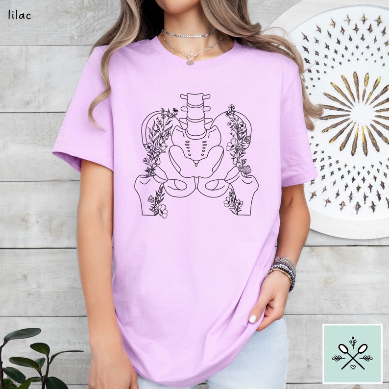 Pelvis Shirt, Floral Pelvis Anatomy Shirt, Hips TShirt, Ehlers Danlos Syndrome, Pelvic Floor Dysfunction, Endometriosis, Orthopedics