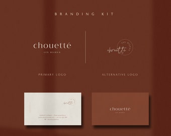 Minimalist Branding Kit, Premade Logo & Business Card Template, Stylish Branding, Creative Business Logo, Modern Branding by Senti: Chouette