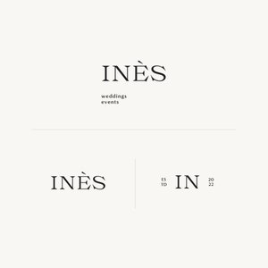 Premium Logo Templates, Premade Brand, Minimalist Logos for Fashion, Beauty, Events or High End Service. Luxury Branding Set by Senti – Ines