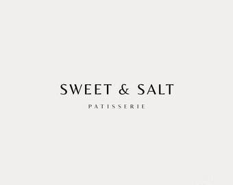 Elegant Logo Template. Premade Brand. Creative Arts and Crafs Logo. Minimalist Business Logo for Premium Services, Real Estate: Sweet & Salt