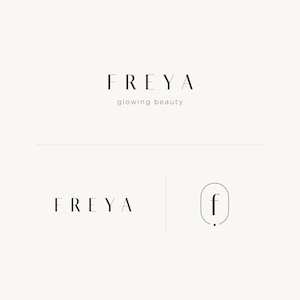 Stylish Logo Templates, Minimalist Branding, Premade Logo, Aesthetic Brand, Luxury Fashion, Beauty or Premium Service Logos by Senti: Freya