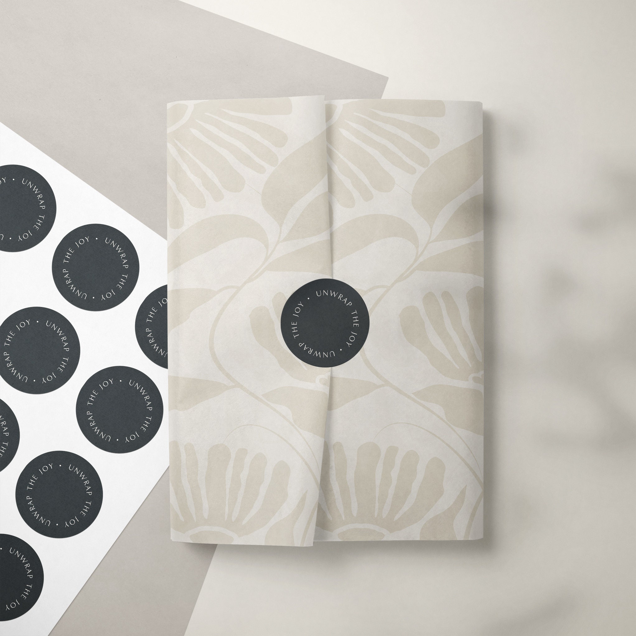 Tissue Papper Sticker Floral Tissue Paper Design: Printable Wrapping Paper & Sticker Set ...
