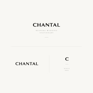 Minimalistische logosjablonen, kant-en-klare branding, stijlvolle logo&#39;s voor huidverzorging, schoonheidsmode of hoogwaardige service. Premiummerk van Senti: Chantal