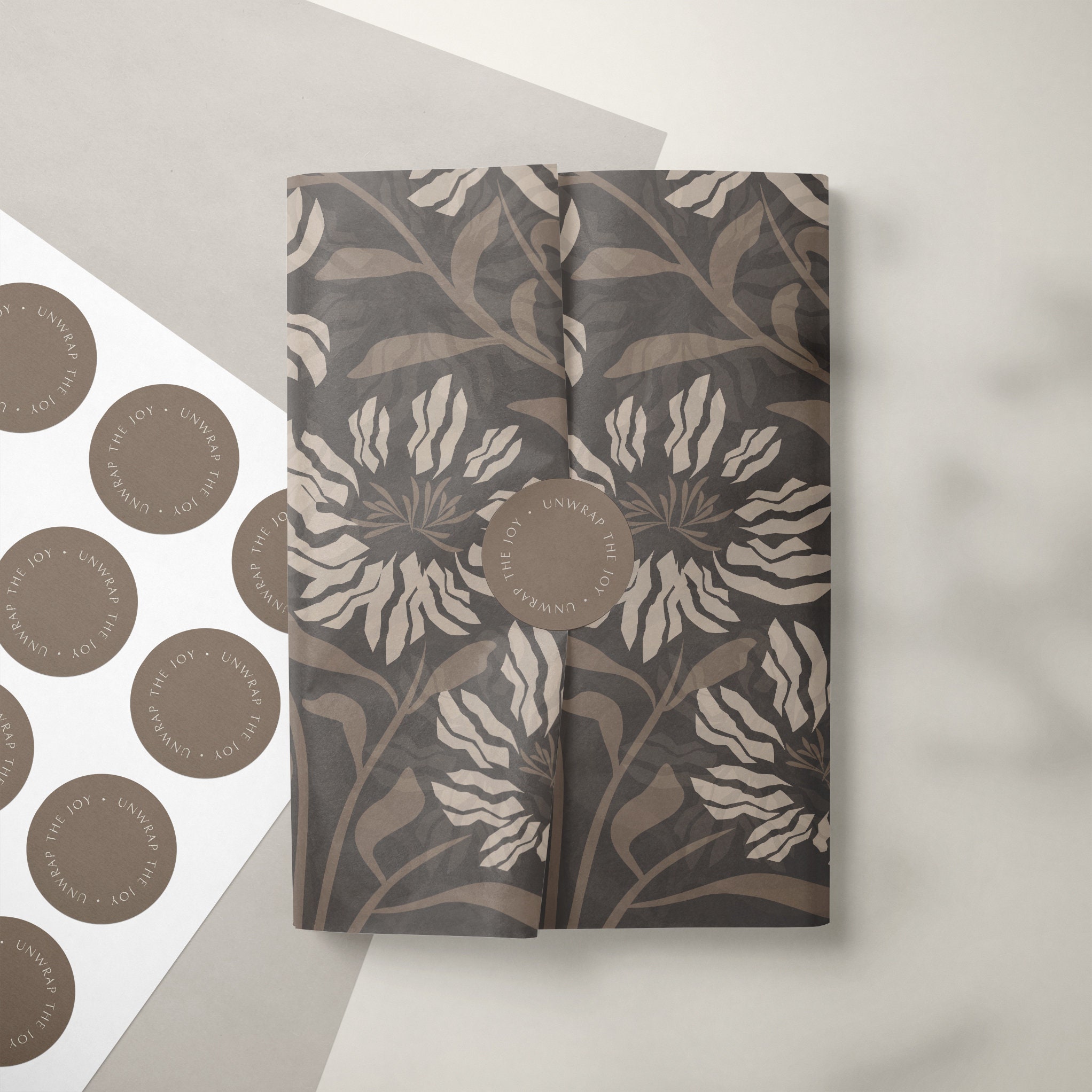 Tissue Papper Sticker Floral Tissue Paper Design: Printable Wrapping Paper & Stickers ...