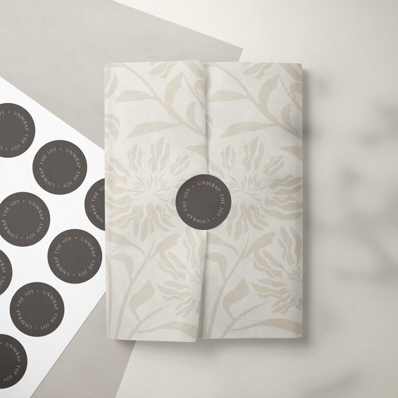 Tissue Papper Sticker Floral Tissue Paper Design: Printable Wrapping Paper & Stickers ...