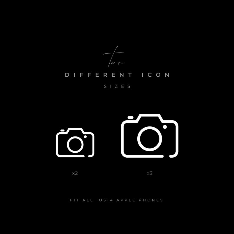 White Ios 14 Icon Set. Minimalist Iphone Icons. Simple Line Etsy