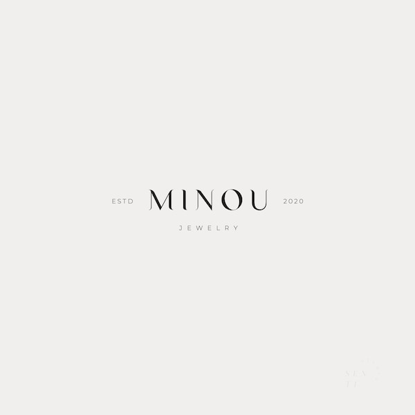 Logo minimalista, logo prefabbricato, marchio elegante, logo aziendale semplice, marchio moderno, logo di moda chic, stile o bellezza di Senti – Minou