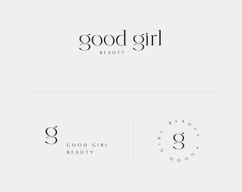 Modèle de marque minimaliste. Logos semi-personnalisés. Image de marque haut de gamme pour la mode, les soins de la peau, la beauté et la décoration intérieure. Logos prédéfinis par Senti - Good Girl