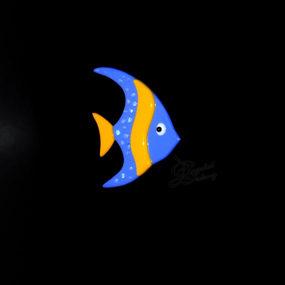 Fridge Magnet Bright Fish Glass Decor Sea Fish Fusing Etsy