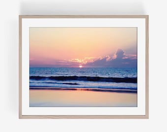 Sunset Skies, Nautical Print, Jacksonville Beach, Beach House Decor, Digital download, Beach House Decor, Ocean Sunrise Sunset Photo