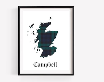 Campbell Tartan Schottland Druck