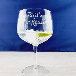 Bicchiere Balloon Per Gin Personalizzato Con Incisione, Regalo Di Compleanno 18&deg; 21&deg; 30&deg; 40&deg;