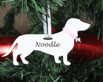 Decoración personalizada para perros / Memoria de perro mascota / Recuerdo de perro de Navidad, Nombre de perro mascota Adorno hecho a mano