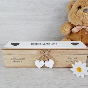 Personalisierter Taufe Zertifikatshalter aus Holz Taufgeschenk Neue Babyparty Andenken Memento Umweltfreundlicher Halter